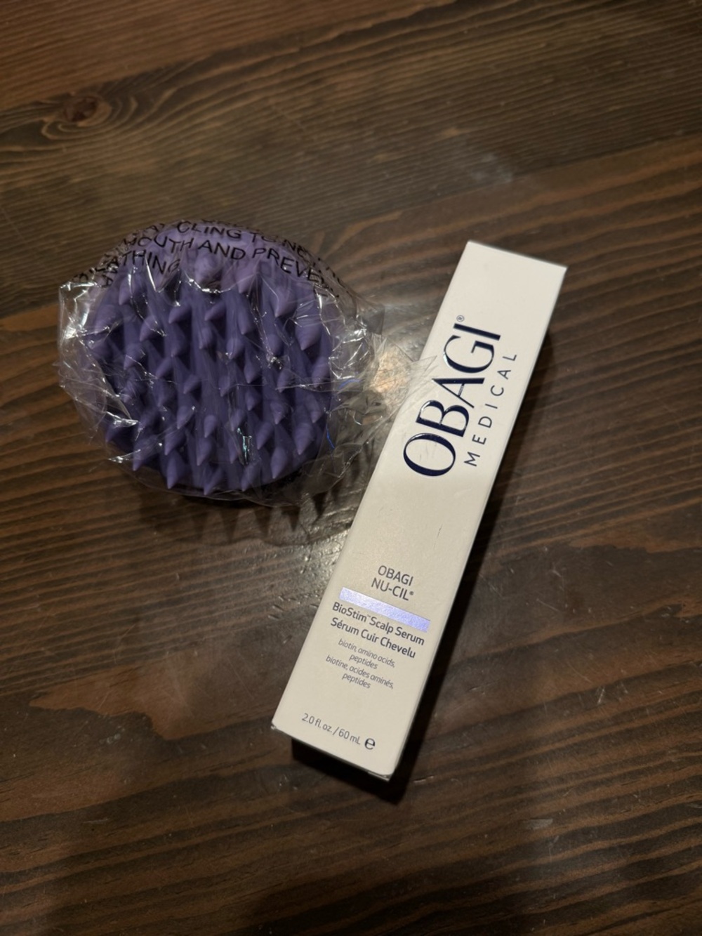 Obagi Nu-Cil Scalp Serum with Purple Silicone Scalp Massager